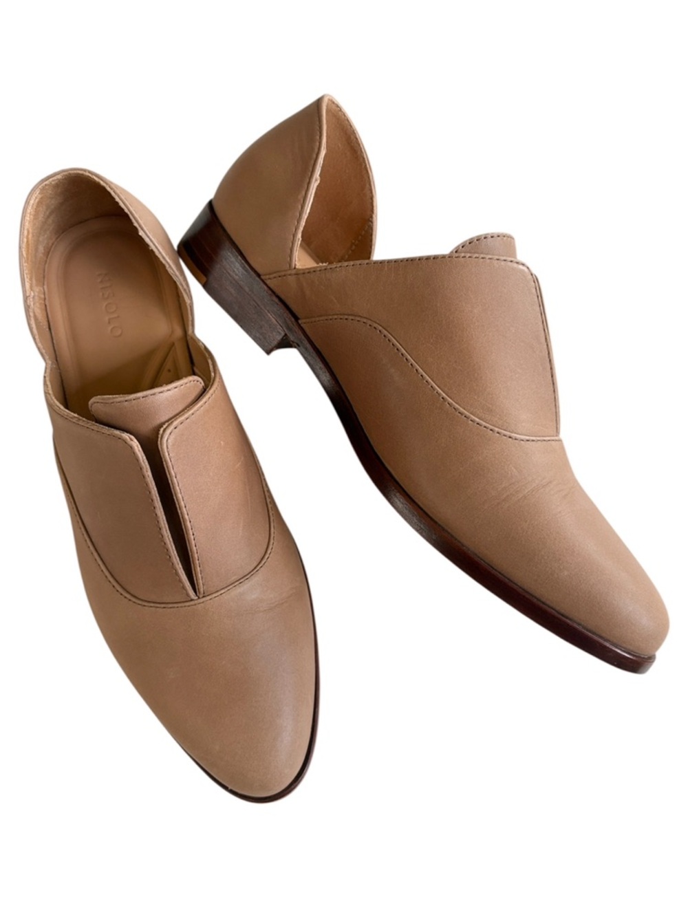 Nisolo Tan Leather D'Orsay Slip-On Flats